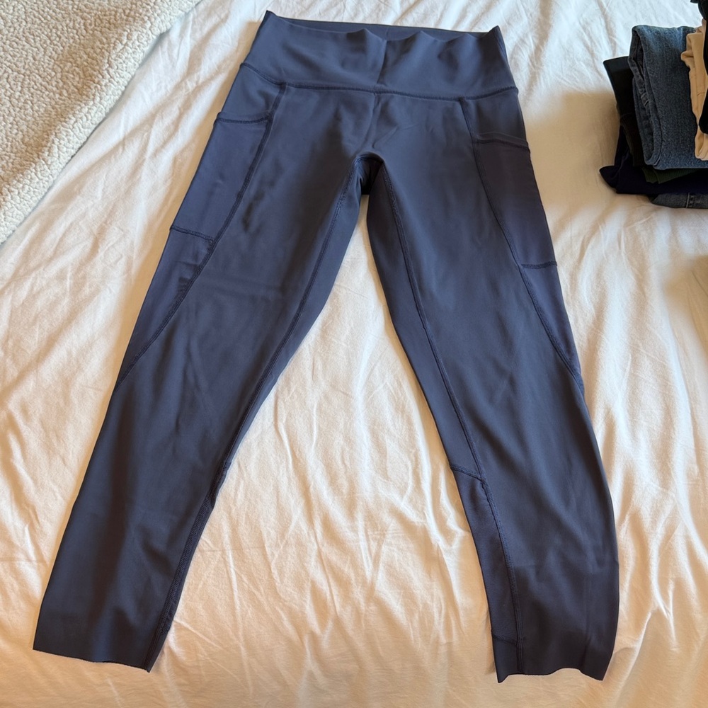 aerie High-Waist Charcoal Yoga Leggings with Side Pockets